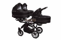   Baby Active Trippy Hármasiker babakocsi Premium Black Tömör gondozásmentes kerekekkel