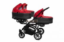   Baby Active Trippy Hármasiker babakocsi Premium Rosso Tömör gondozásmentes kerekekkel