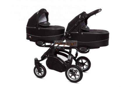 Baby Active Twinni Ikerbabakocsi Premium Black Tömör gondozásmentes kerekekkel