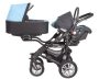 Baby Active Twinni Ikerbabakocsi Premium Beige Tömör gondozásmentes kerekekkel