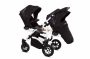 Baby Active Twinni Ikerbabakocsi Premium Black White Tömör gondozásmentes kerekekkel